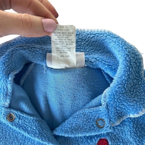 Vintage Paddington Bear Newborn Blue Footed Sleeper Pajamas Retro Kidcore Y2K - Picture 3 of 11